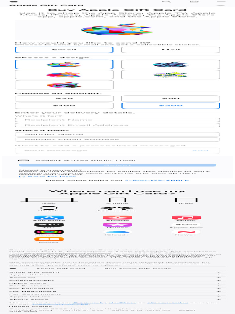 Buy Apple Gift Cards - Apple | PDF | Apple Inc. | Gift Card