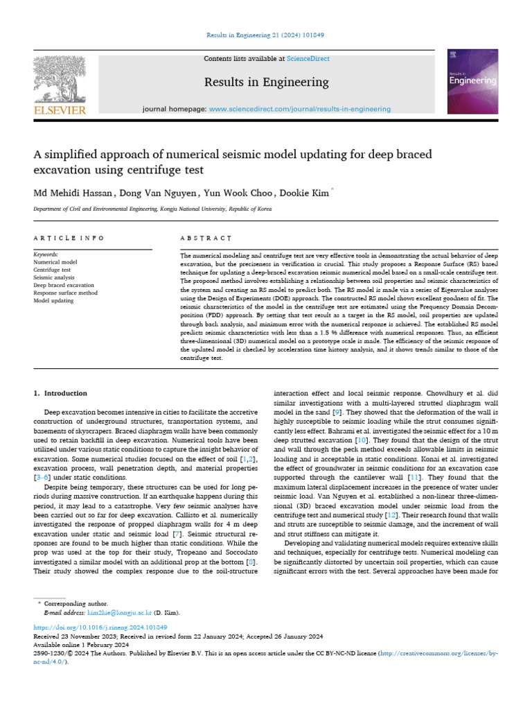 Seismic Model Updating for Excavation | PDF | Mathematical Optimization ...
