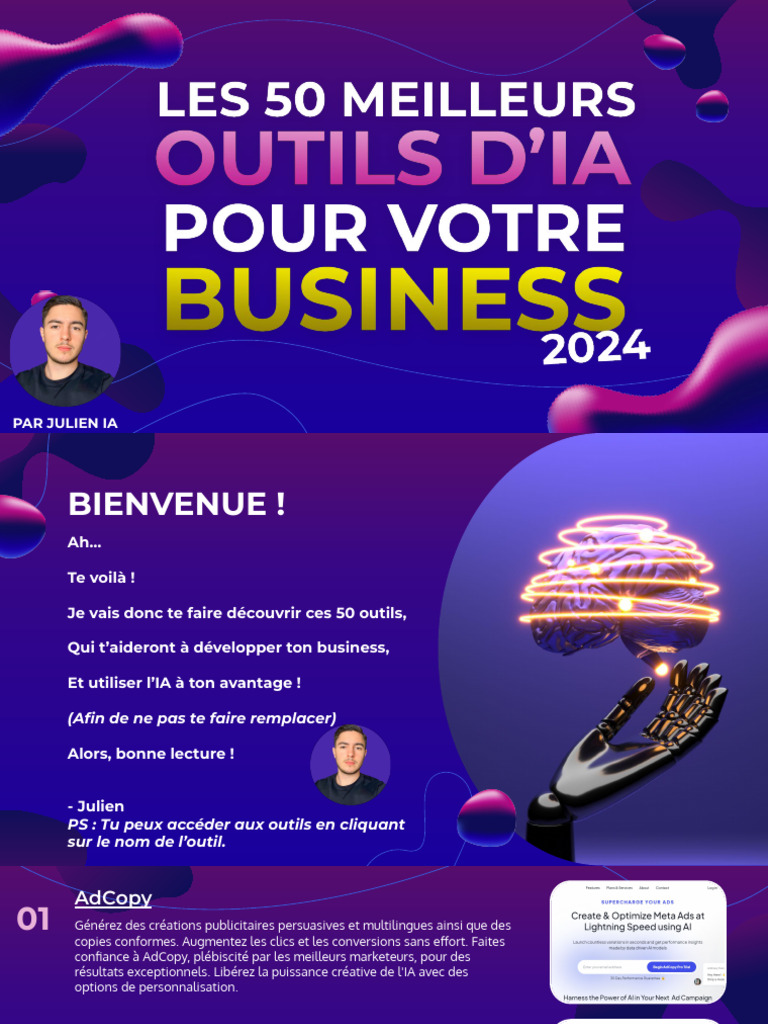 50 Outils IA pour Booster Votre Business | PDF | Intelligence ...