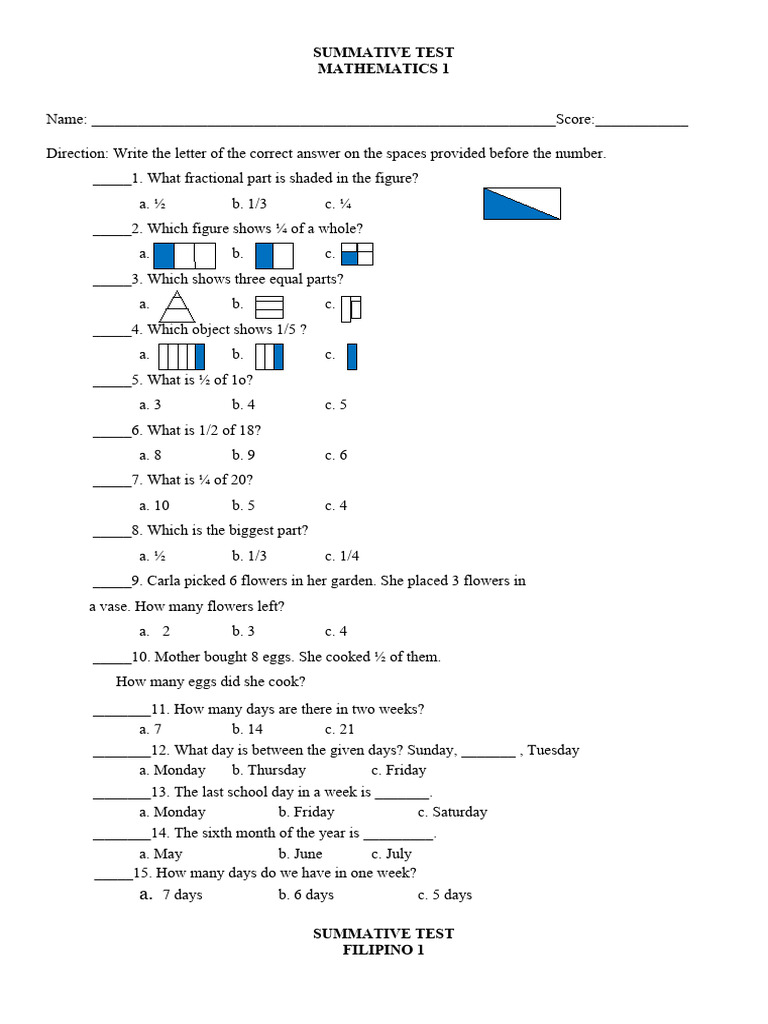 PT - Mathematics 1 - Q3 | PDF