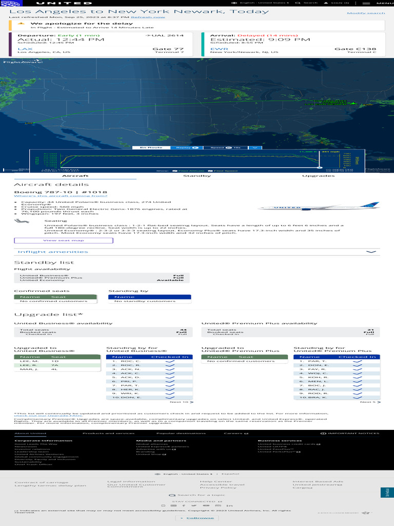 Flight Status - Details | PDF | United Airlines | Business Class