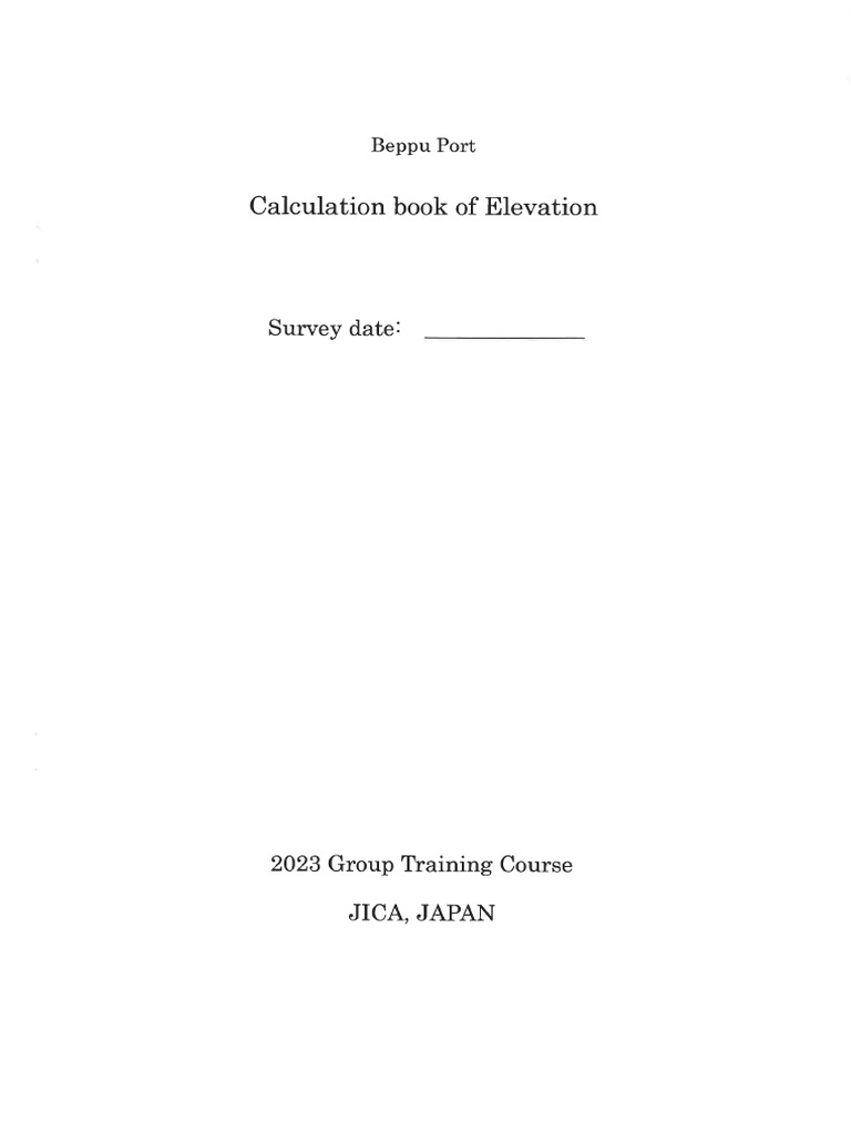 Calculation Book of Elevation | PDF