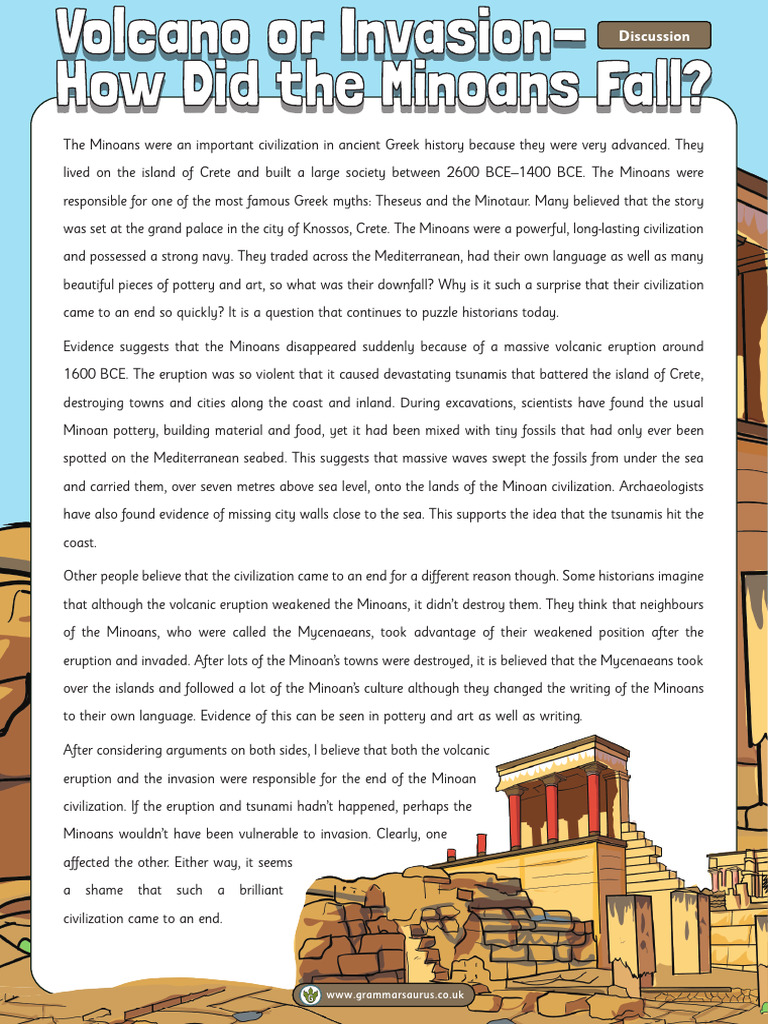 Volcano or Invasion How Did The Minoans Fall PDF Mycenaean Greece