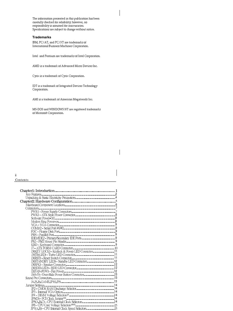 ANW Menu for Mainboard Configuration | PDF
