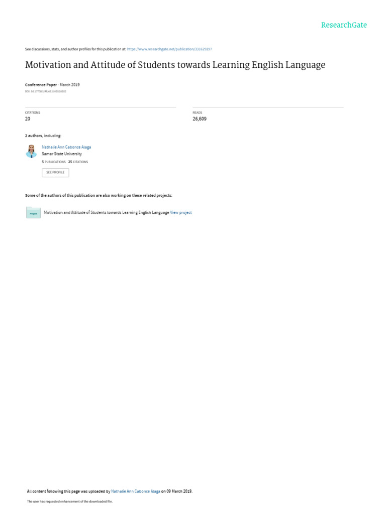 Alaga's Insights on English Learning Attitudes | PDF | Second Language ...