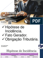 Hipótese de Incidência. Fato Gerador. Obrigação Tributária