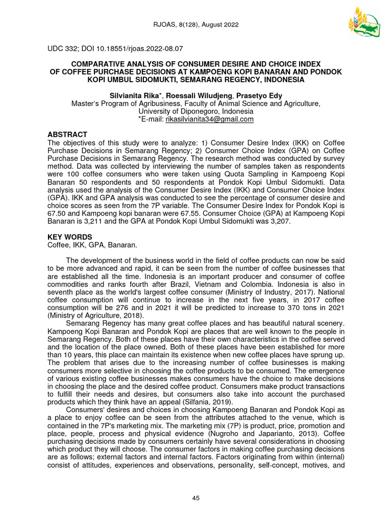 Article 07 Pdf Linear Regression Coffee