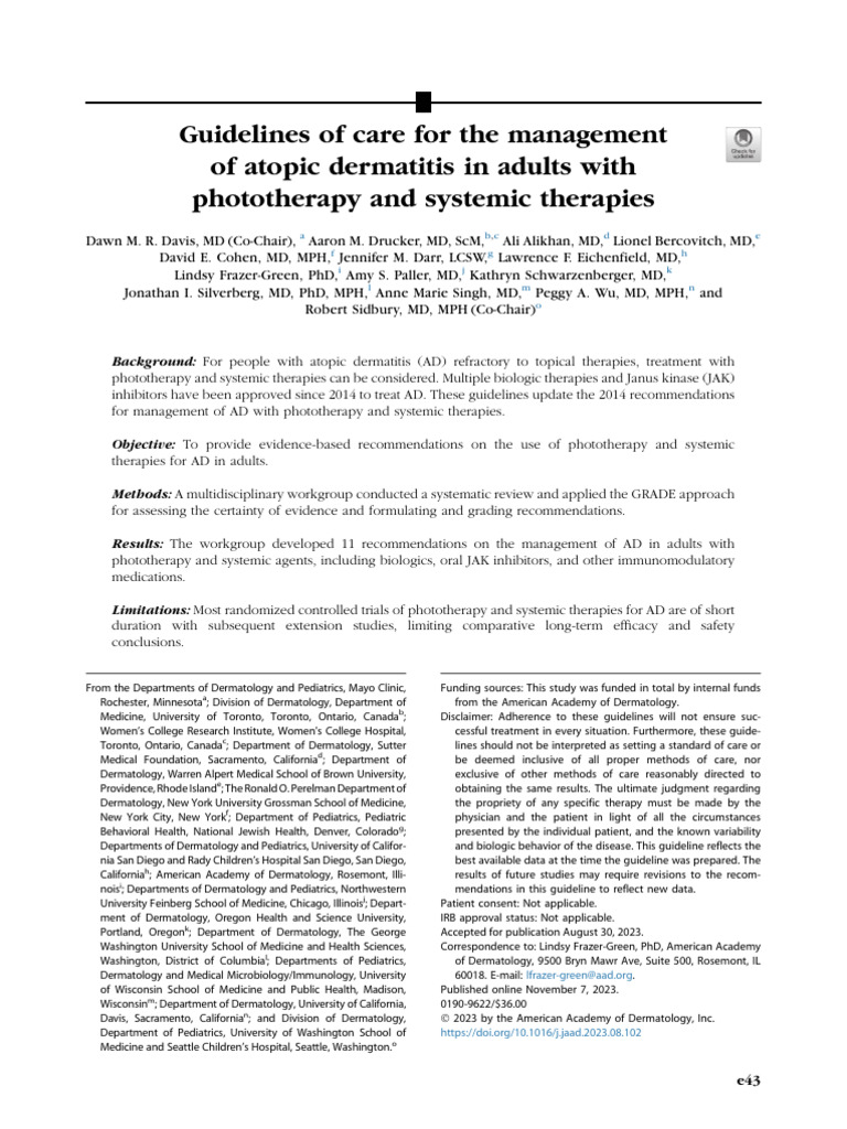 PIIS0190962223028785 | PDF | Dermatitis | Randomized Controlled Trial