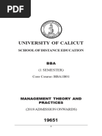 SLM-I Sem-Management Theory and Practice BBA Ist Sem Core (BBA1 B01) 19651