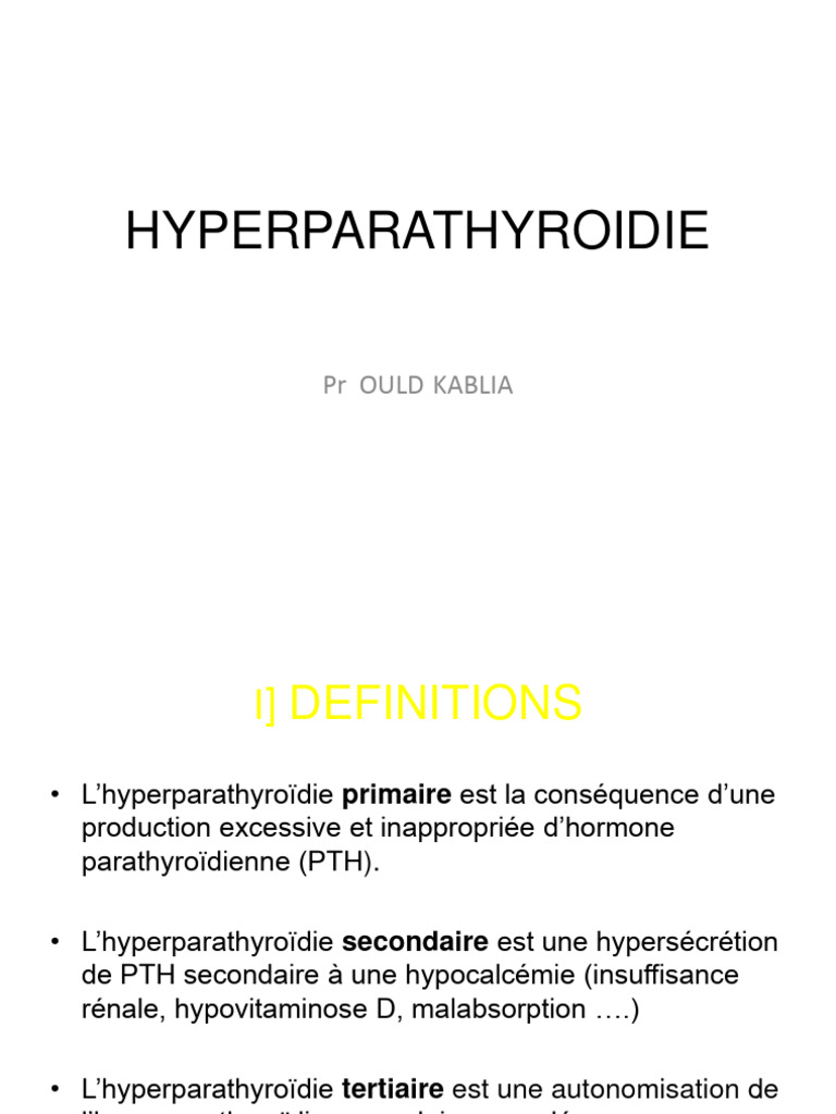 Hyperparathyroïdie : Types et Diagnostics | PDF | Maladies et troubles ...