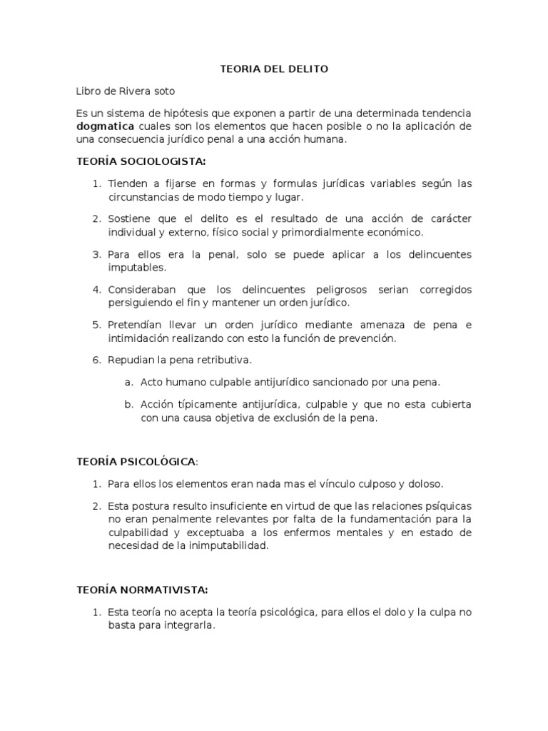Elementos de la Teoría del Delito | PDF | Delito | Derecho penal