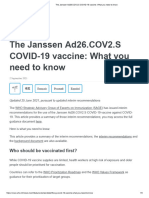 The Janssen Ad26.COV2.S COVID-19 Vaccine - What You Need To Know