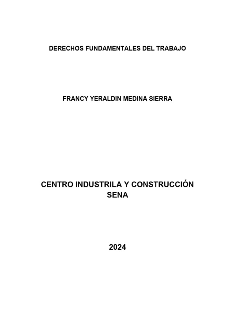 Derechos Fundamentales Del Trabajo | PDF | Derecho laboral | Derechos ...