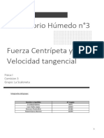 Laboratorio Humedo N°3 Fuerza Centripeta Grupo La Scaloneta