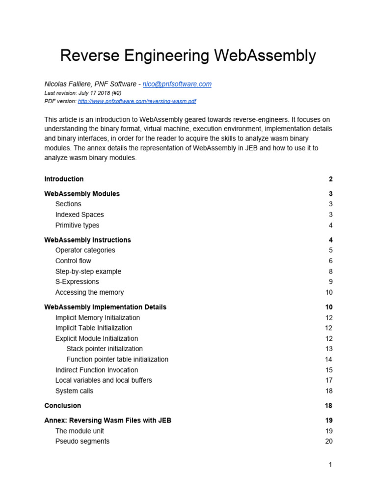 WebAssembly Reverse Engineering Guide | PDF | Pointer (Computer ...