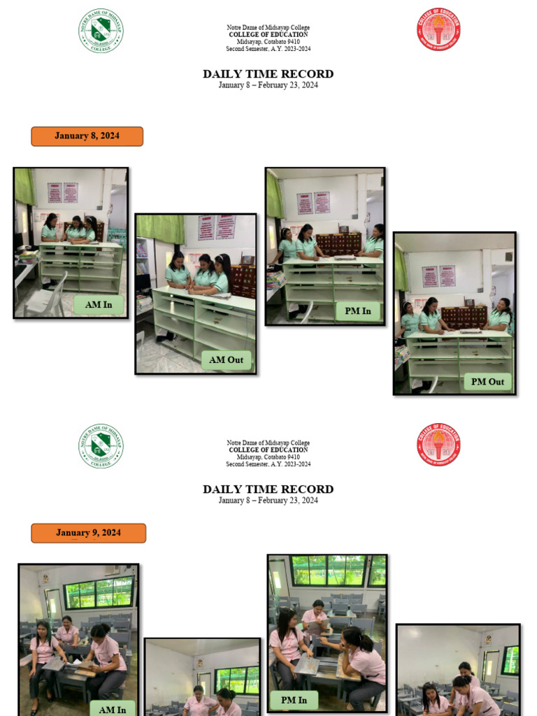 Daily Time Record for Education College | PDF