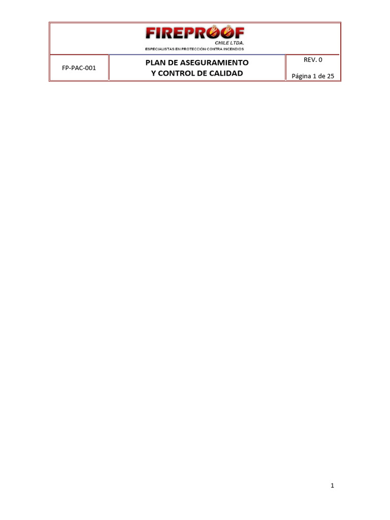 Plan de Aseguramiento y Control de Calidad | PDF | Calidad (comercial ...