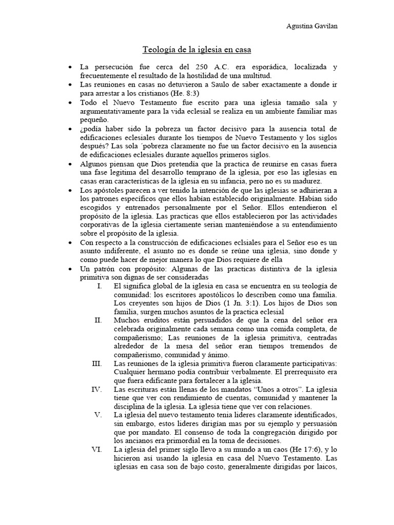 Teología de la Iglesia en Casa | PDF | Iglesia cristiana | Cristo (título)
