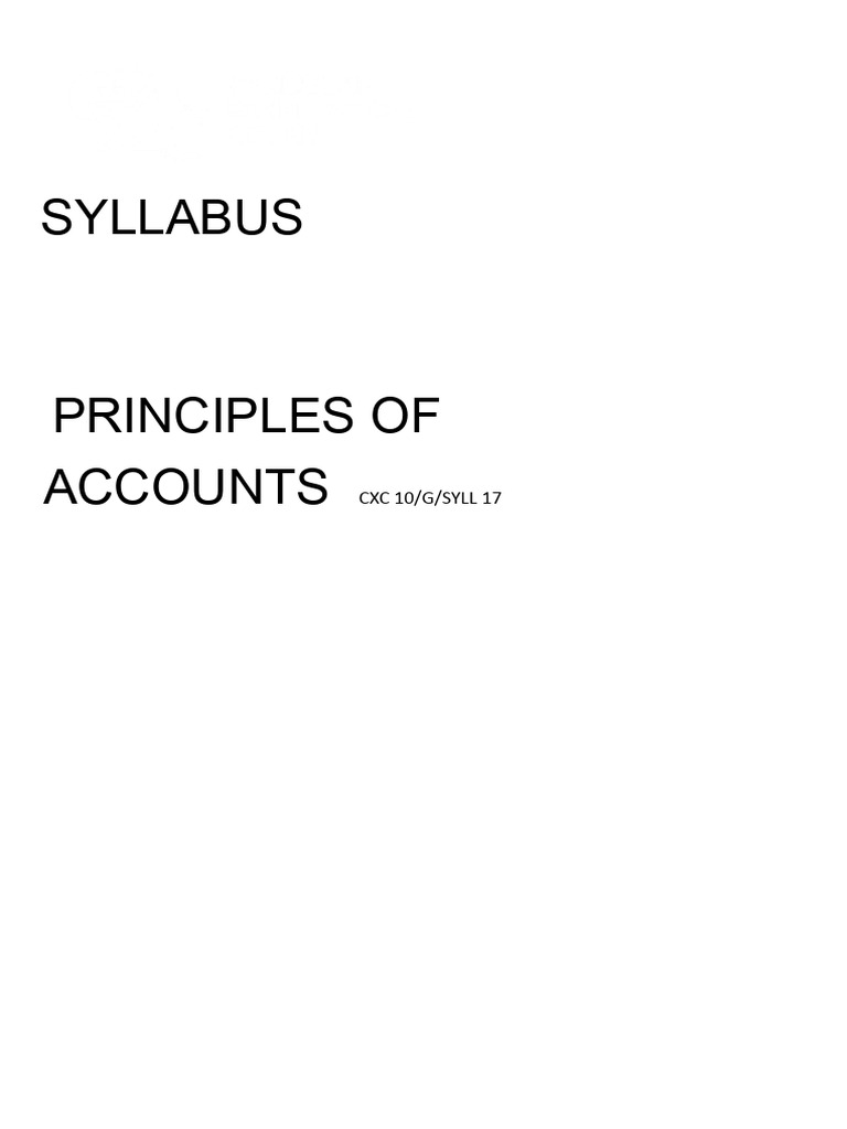 CSEC Principles of Accounts Syllabus 2019 | PDF | Debits And Credits ...