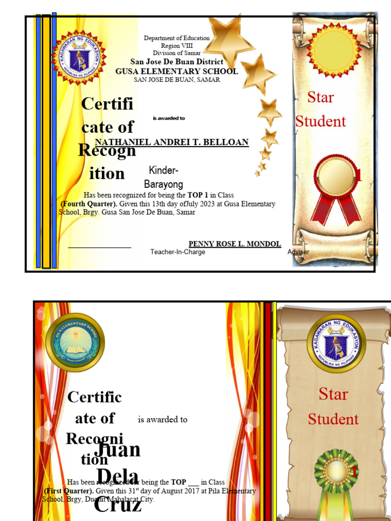 PARENT Certificates PDF