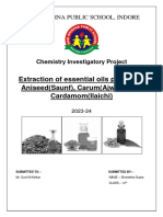 Extraction of Essential Oils Present in Aniseed (Saunf), Carum (Ajwain) and Cardamom (Ilaichi)