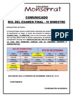 Rol Final - 4to Sec