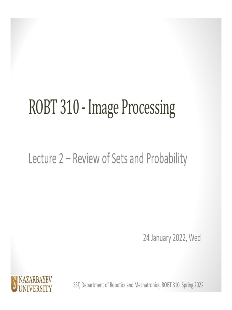 Sets and Probability in Image Processing | PDF | Set (Mathematics ...