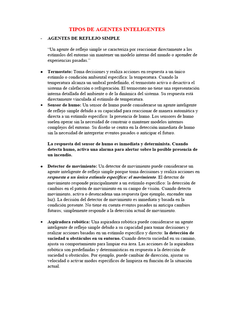 Tipos de Agentes Inteligentes | PDF | Traducciones | Entorno de ...