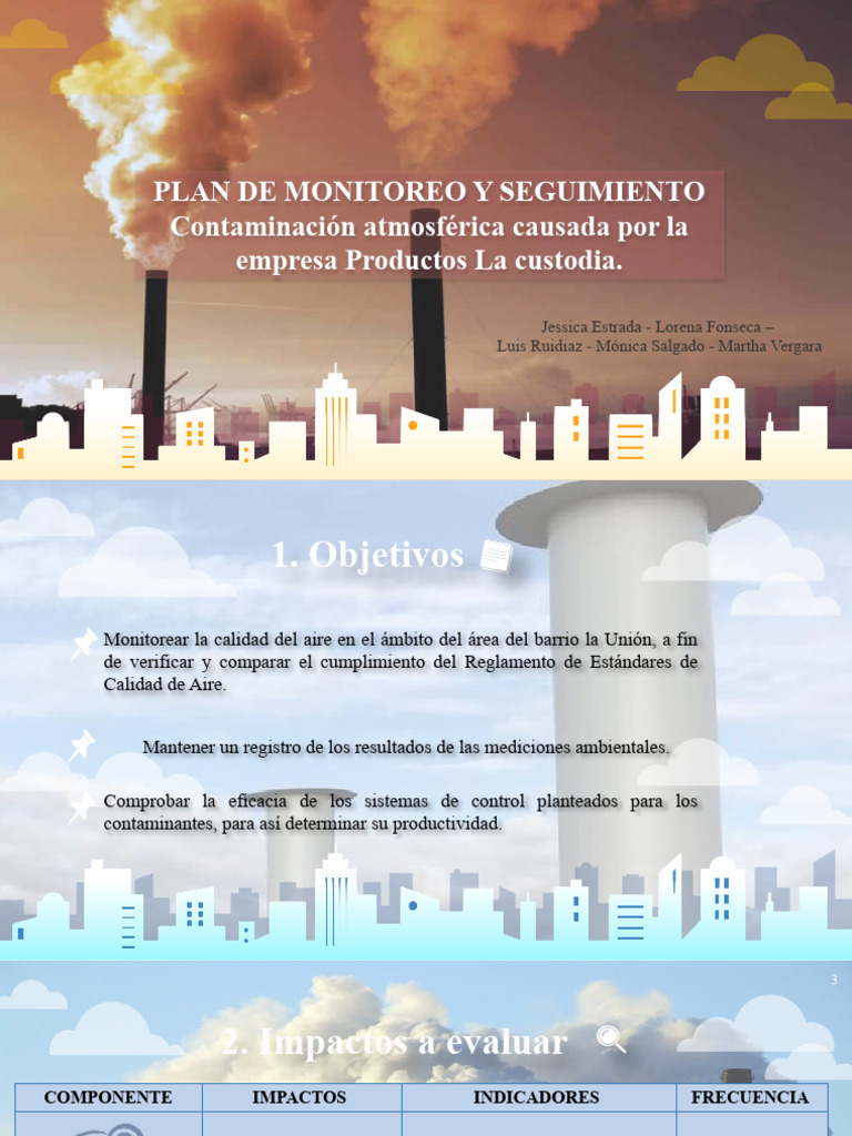 Plan de Monitoreo y S. | PDF | La contaminación del aire | Contaminación