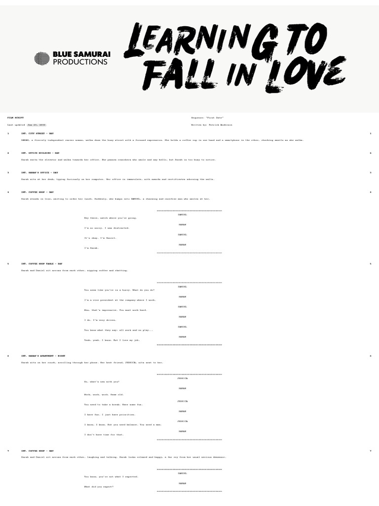Tv and film script doc in black and white agnostic style pdf