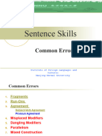 Sentence Skills - Fragments+Run-On+ SV Agreement