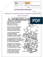 AVALIAÇÃO DE PORTUGUÊS - 4º Ano