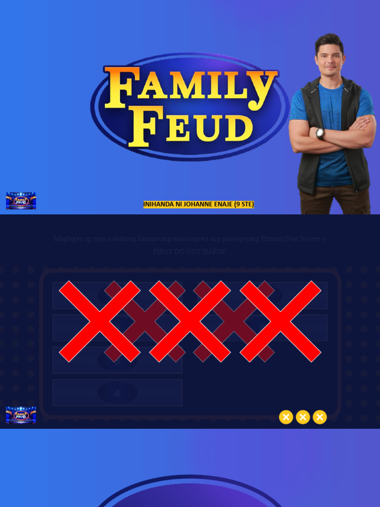 Arkadium Family Feud player dashboard showing scores and progress