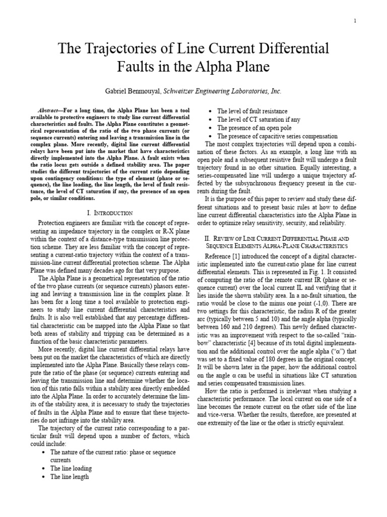 Alpha Plane Fault Trajectories Analysis | PDF | Transmission Line ...