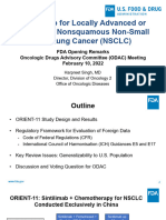 Sintilimab For Locally Advanced or Metastatic Nonsquamous Non-Small Cell Lung Cancer (NSCLC) ODAC-20220210-Slides-FDA+Backup