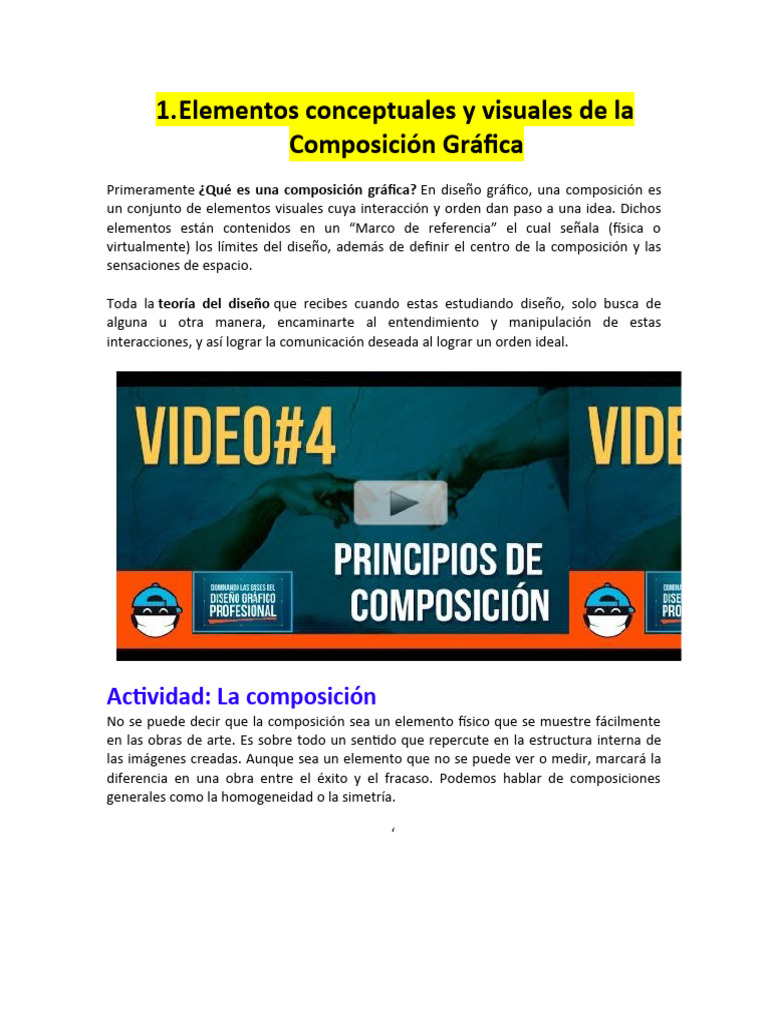 Elementos Conceptuales y Visuales de La Composición Gráfica | PDF ...