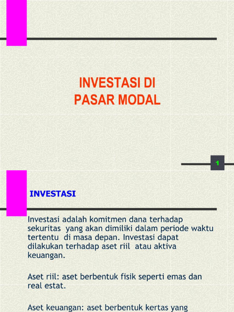 Analisis Investasi Dan Pasar Modal Pdf