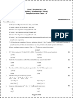 CBSE Sample Paper Class 10 Maths (Basic) 2024 Set 4 PDF Download