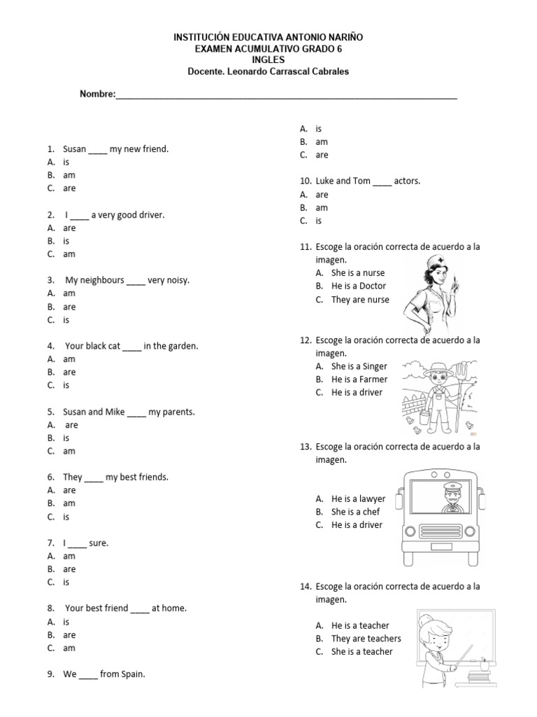 Ingles Grado 6 | PDF
