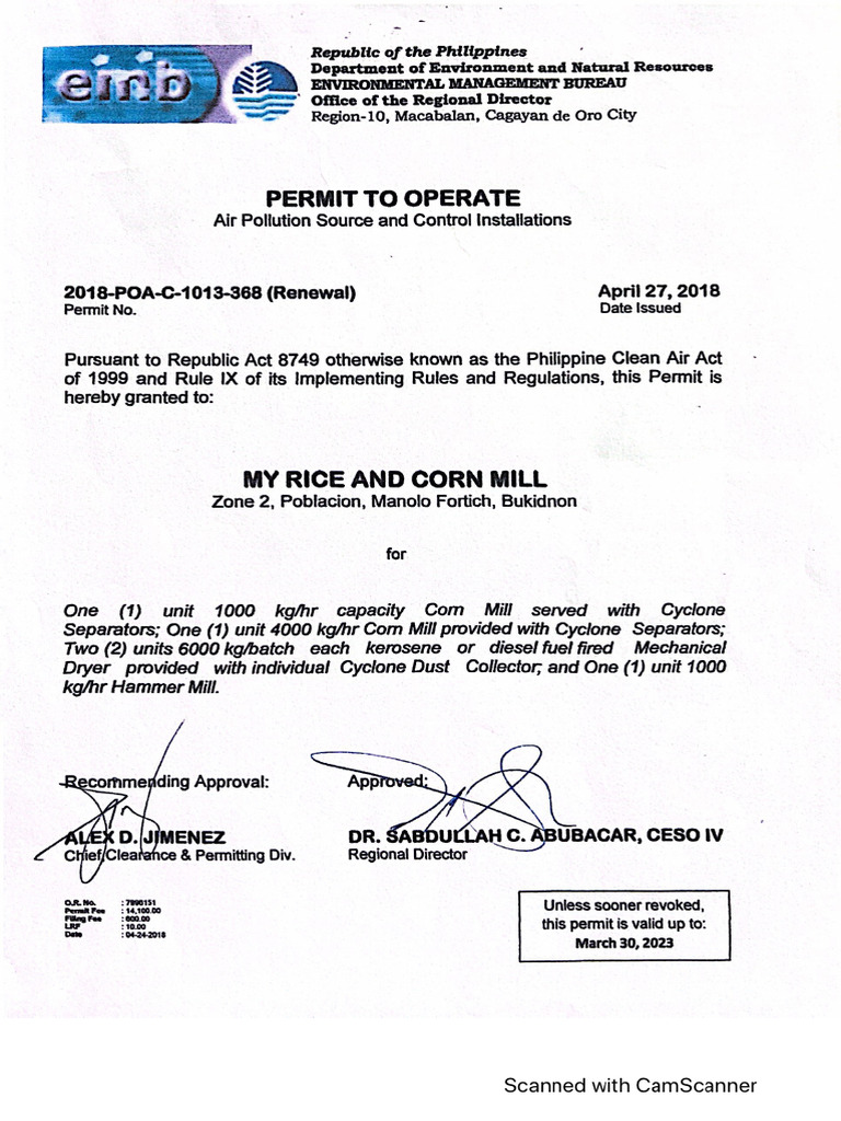 Permit To Operate | PDF