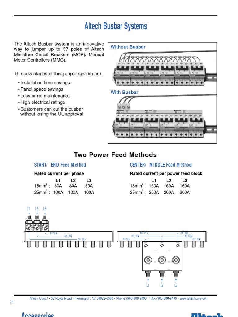 Altech Busbar Systems: T W Op o Wer Feed Methods | PDF