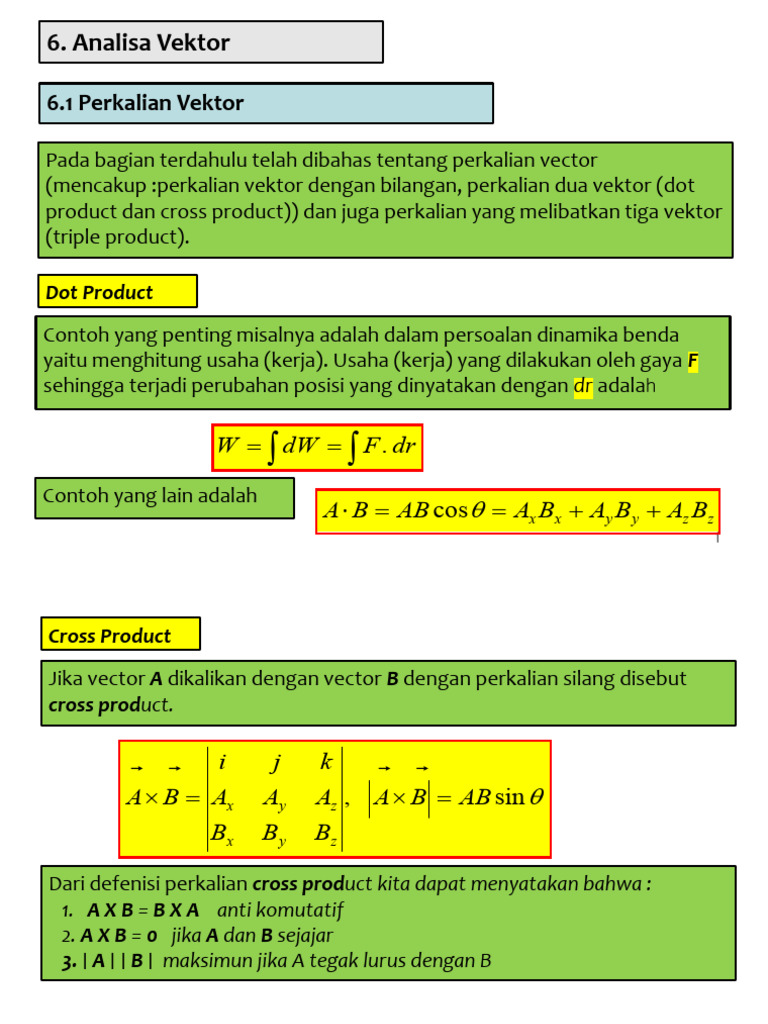 Analisis Perkalian Vektor dan Aplikasinya | PDF