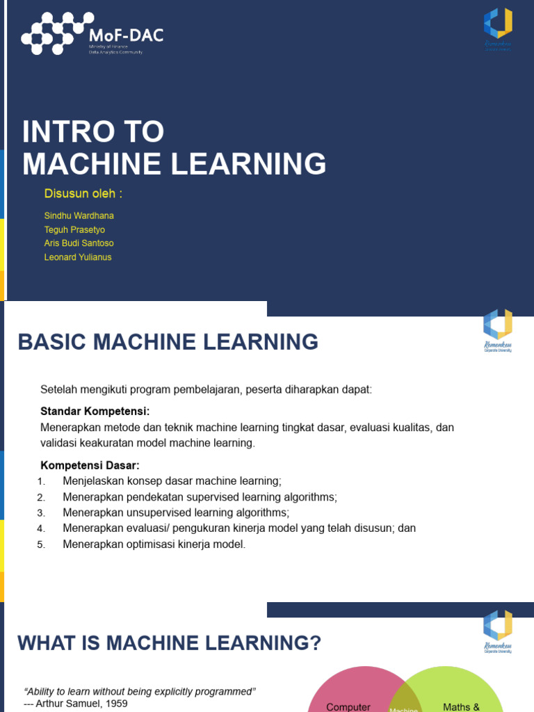 1. Intro to Machine Learning | PDF | Machine Learning | Statistical ...