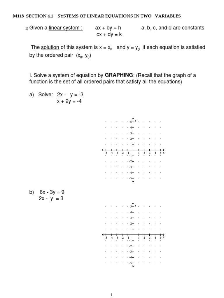 Solving Linear Equations in Two Variables | PDF | Equations | System Of ...
