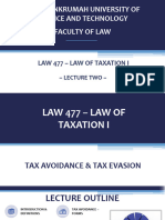 Law 477 - L2 - Tax Avoidance and Tax Evasion