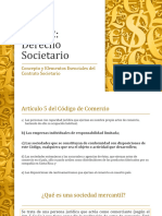 Tema 2 - Derecho Societario (Concepto y Elementos Esenciales Del Contrato Societario)