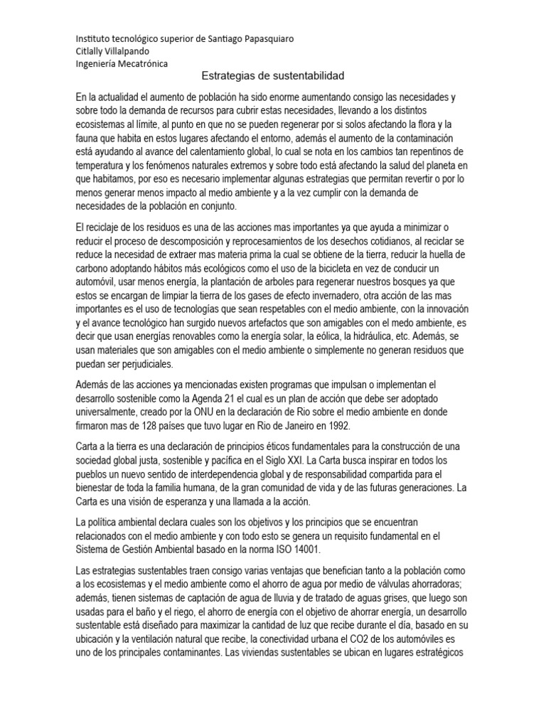 Estrategias de Sustentabilidad | PDF | Sustentabilidad | Entorno natural