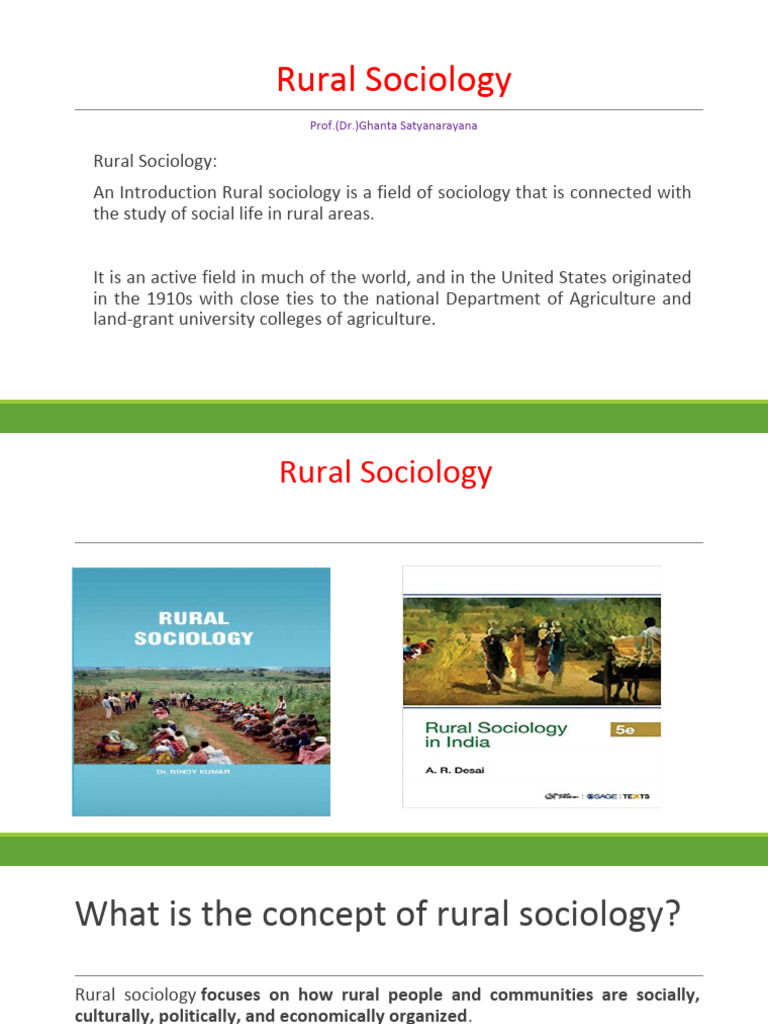 rural soc | PDF | Sociology | Science