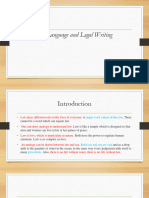 Legal Language and Legal Writing Class II