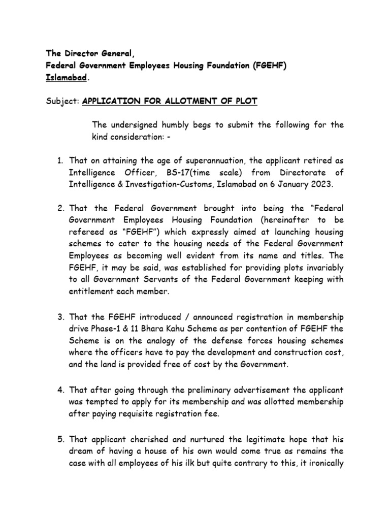 Application Gul Nawaz Housing Foundation1 PDF Justice Crime